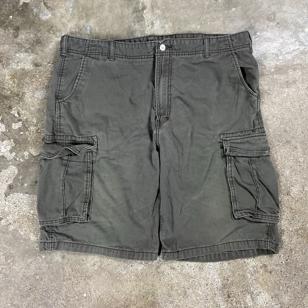 Vintage Levi's Cargo Shorts Size 40 Gray Khaki Outdoor Utility Work Wear